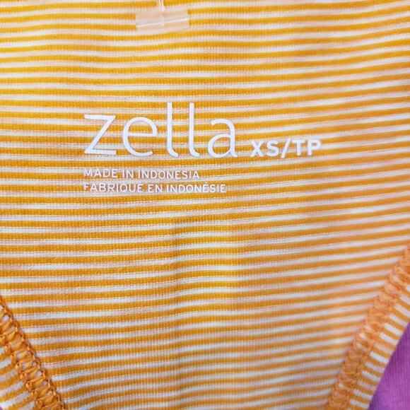 Zella orange striped racerback workout tank XS. NWOT - Picture 5 of 8